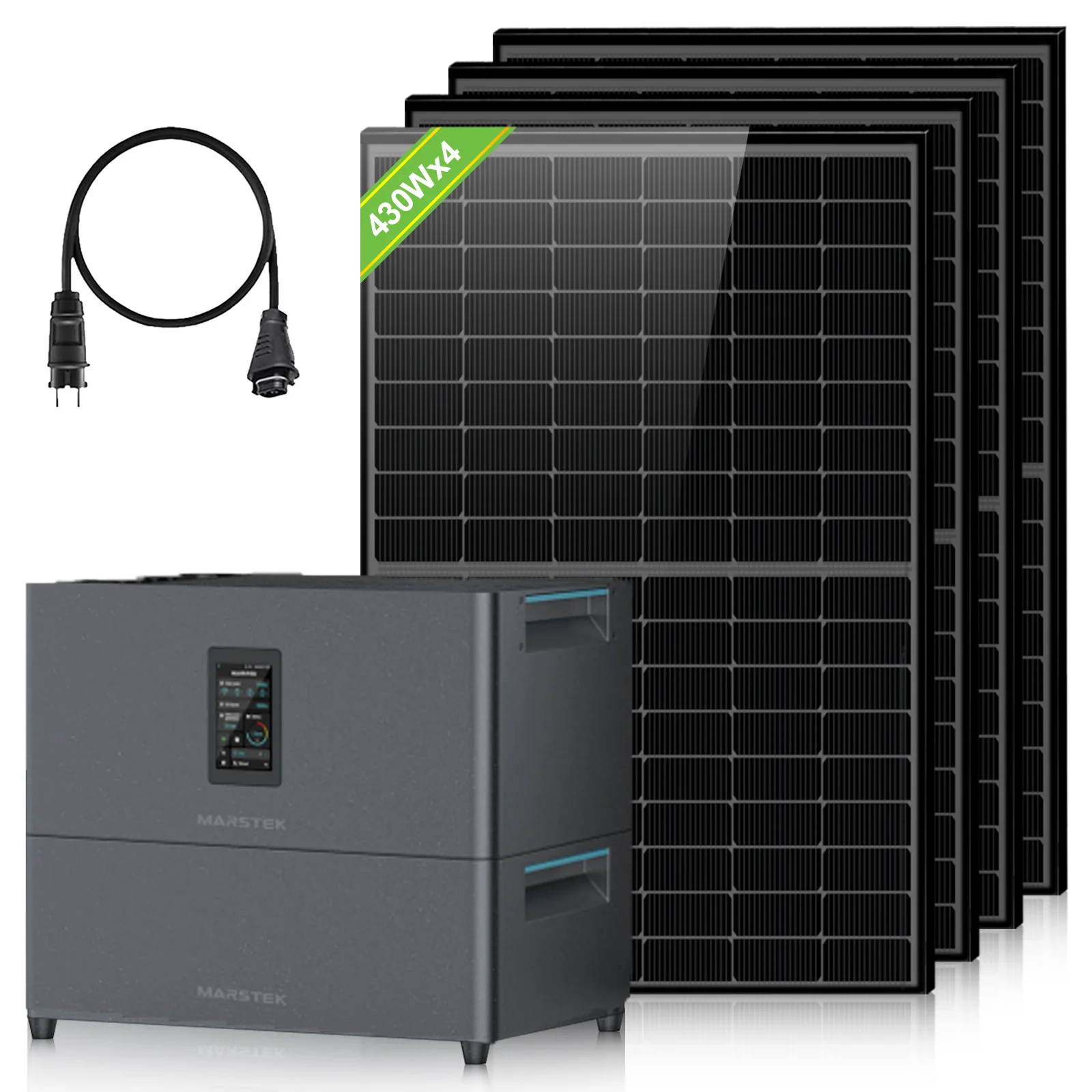 Kit Solare Per Balcone 5120Wh ECO-WORTHY | 4×430W + Accumulo | Plug & Play
